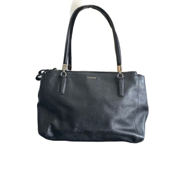 Coach Black Leather Tote Bag - Picture 2 of 11
